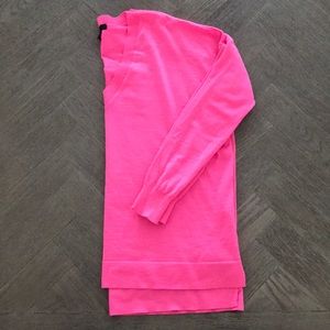 J Crew Hot Pink Wool V Neck Sweater
